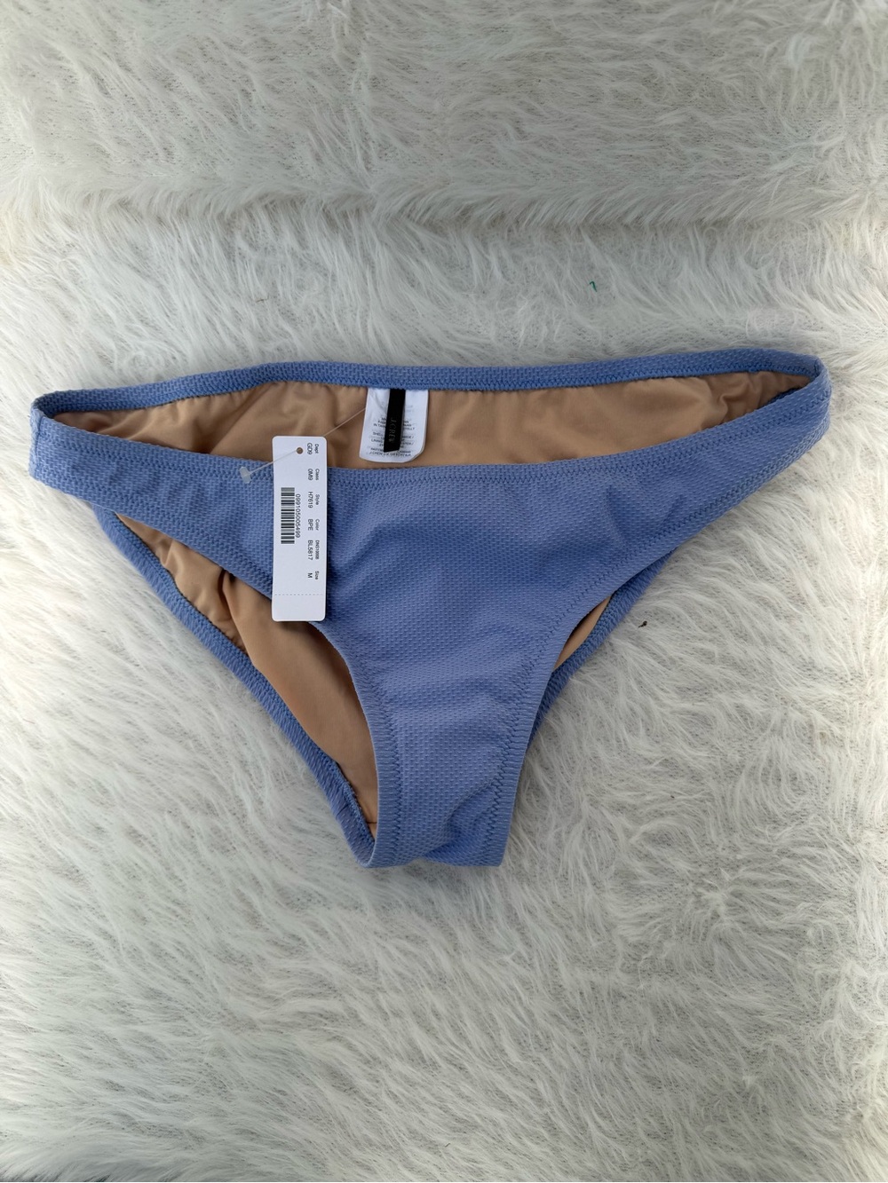 NWT 👙 set JCrew Powder Blue Textured Bandeau underwire 32D top medium bottom - Picture 7 of 16